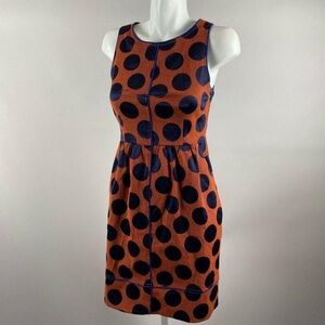 Maeve Rokin Orange Navy Dot Criss Cross Dress